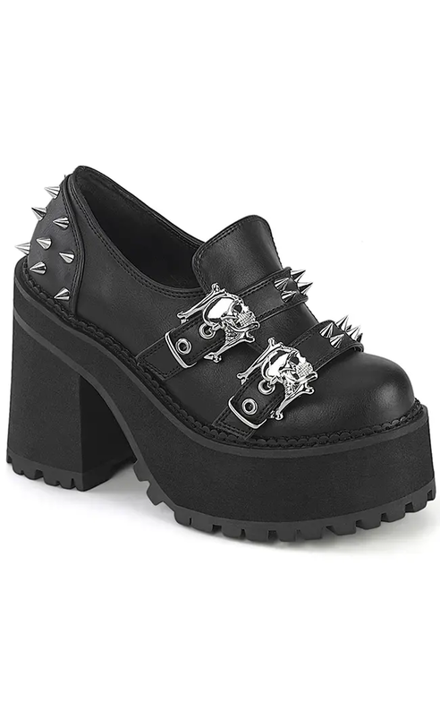 ASSAULT-38 Black Ankle Boots-Demonia-Tragic Beautiful