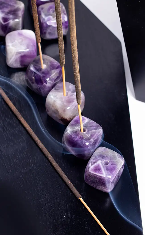 Amethyst Incense Holder-Crystals-Tragic Beautiful