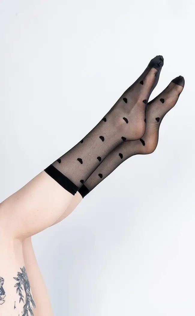 Amour Sheer Ankle Socks-Gothic Hosiery-Tragic Beautiful