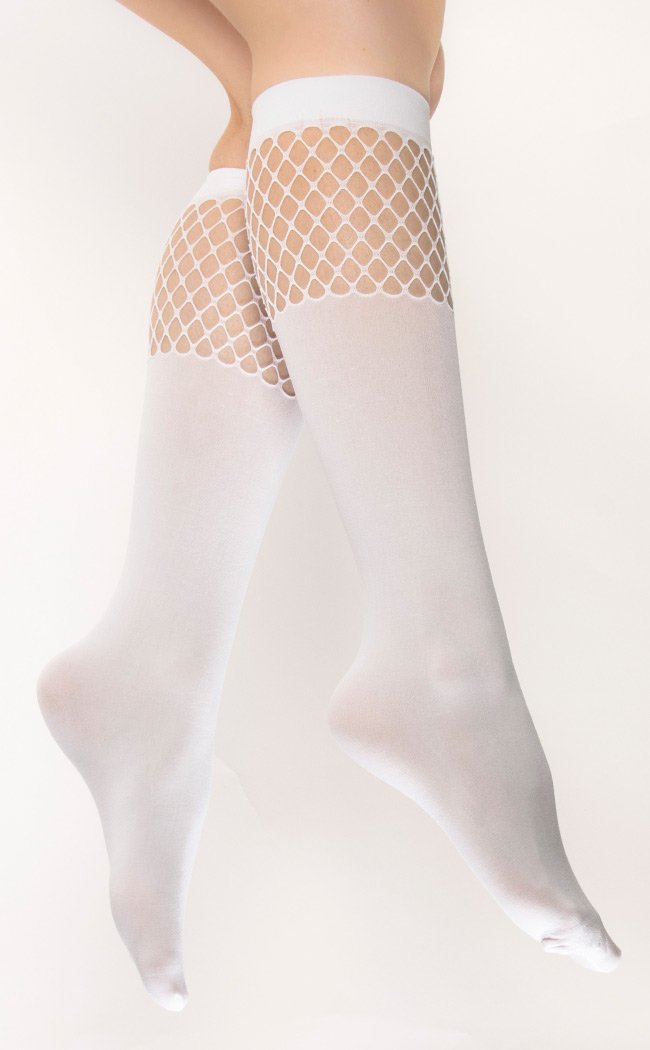 Antimatter Fishnet Socks | White-TB-Tragic Beautiful