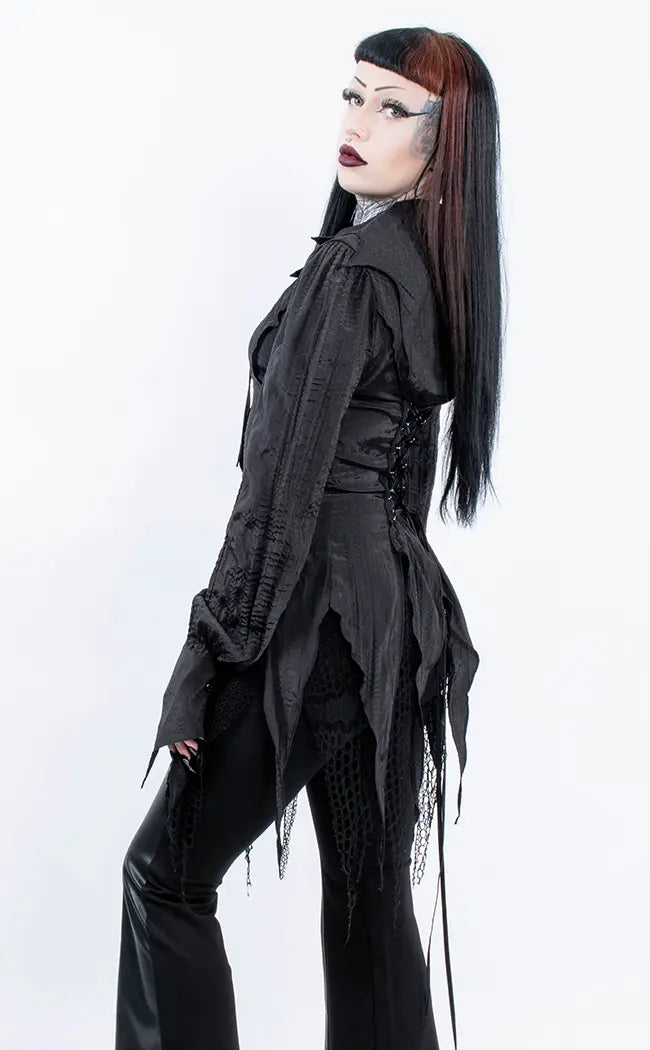 Apophis Bat Collar Blouse-Punk Rave-Tragic Beautiful