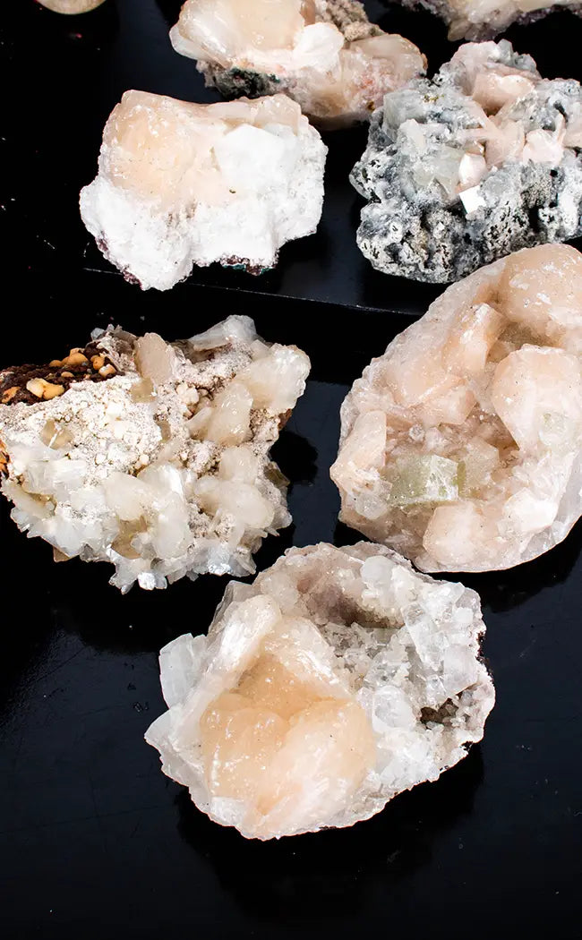 Apophyllite Peach Stilbite Clusters-Crystals-Tragic Beautiful