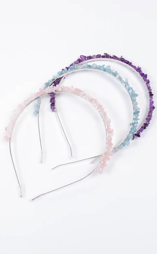 Aquamarine Crystal Headband-Gothic Accessories-Tragic Beautiful