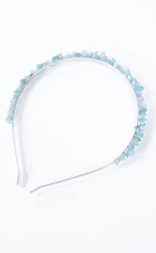 Aquamarine Crystal Headband-Gothic Accessories-Tragic Beautiful