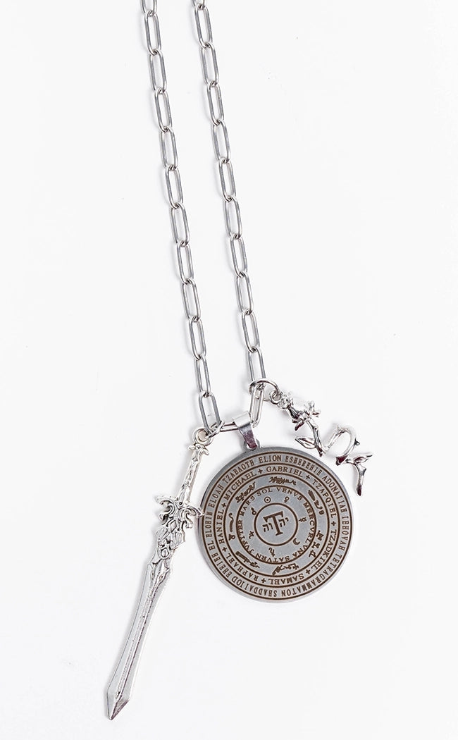 Archangel Sword & Rose Protection Necklace