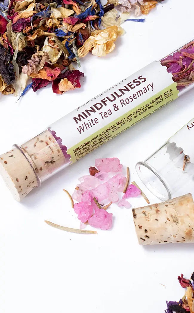 Aromatherapy Botanical Resin Glass Tube | Mindfulness-Witch Herbs-Tragic Beautiful