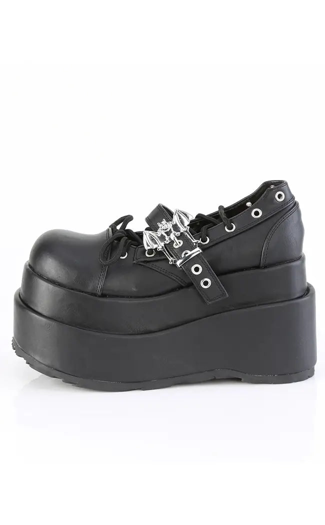 BEAR-23 Black Vegan Leather Platform Mary Janes-Demonia-Tragic Beautiful