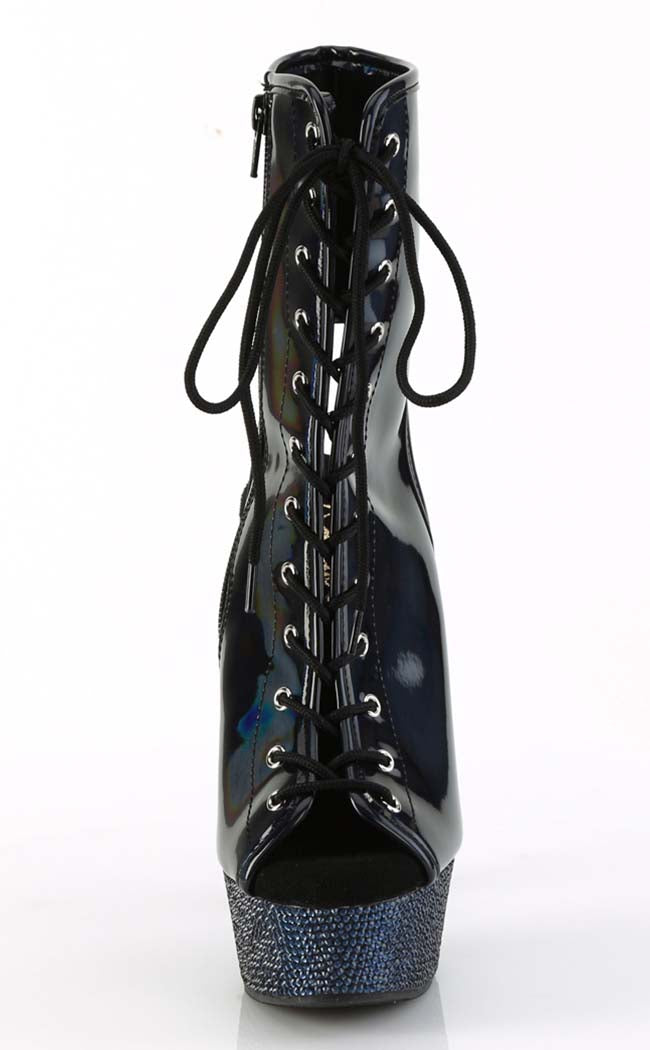 BEJEWELED-1016-6 Black Holo/Midnight Rhinestone Boots-Pleaser-Tragic Beautiful