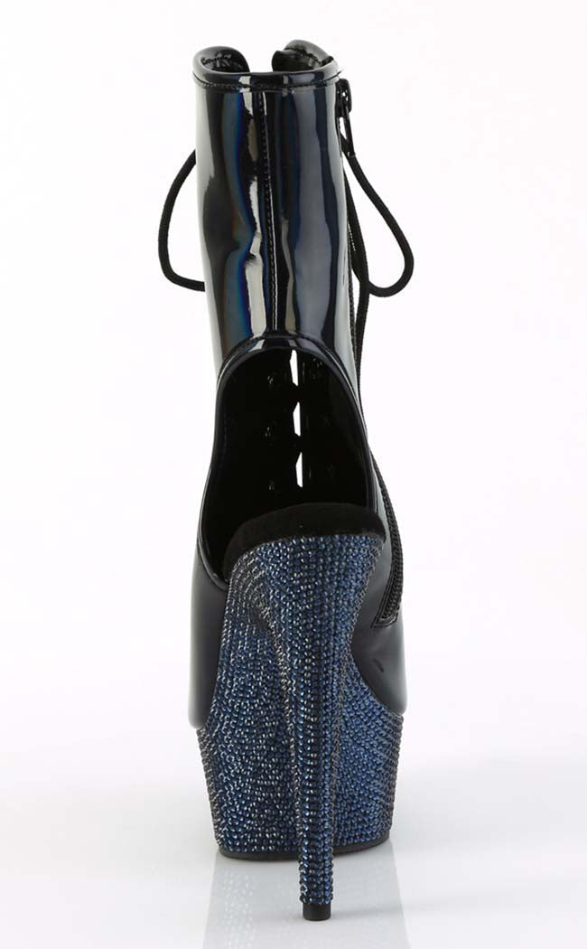 BEJEWELED-1016-6 Black Holo/Midnight Rhinestone Boots-Pleaser-Tragic Beautiful