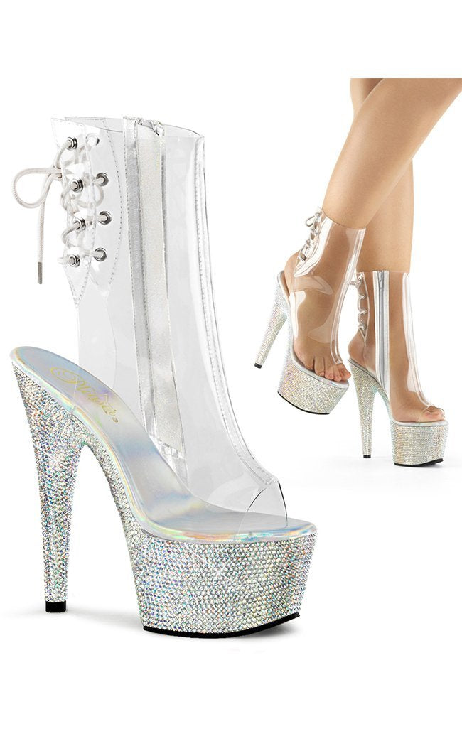 BEJEWELED-1018DM-7 Rhinestone Ankle Boots-Pleaser-Tragic Beautiful