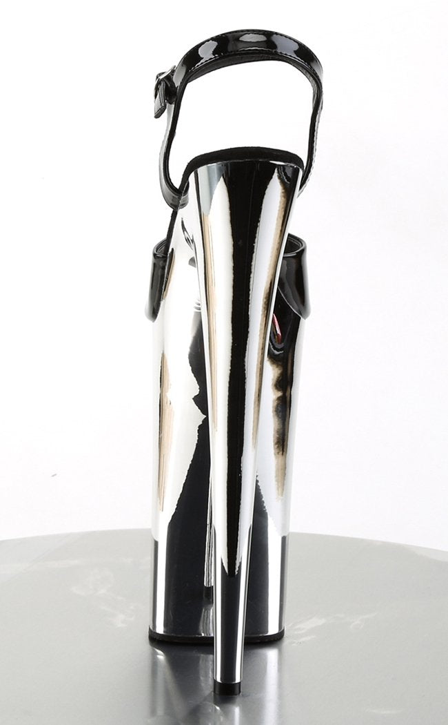 BEYOND-009 Black Silver Chrome 10 inch Heels-Pleaser-Tragic Beautiful