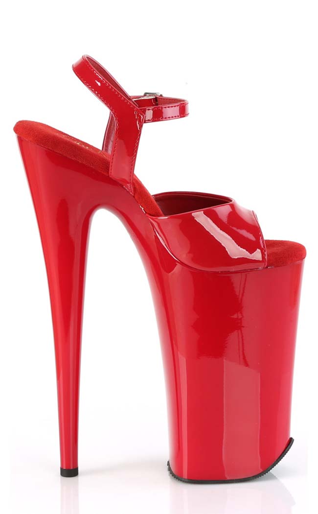 BEYOND-009 Red Patent EXXXTRA High 10" Heels-Pleaser-Tragic Beautiful