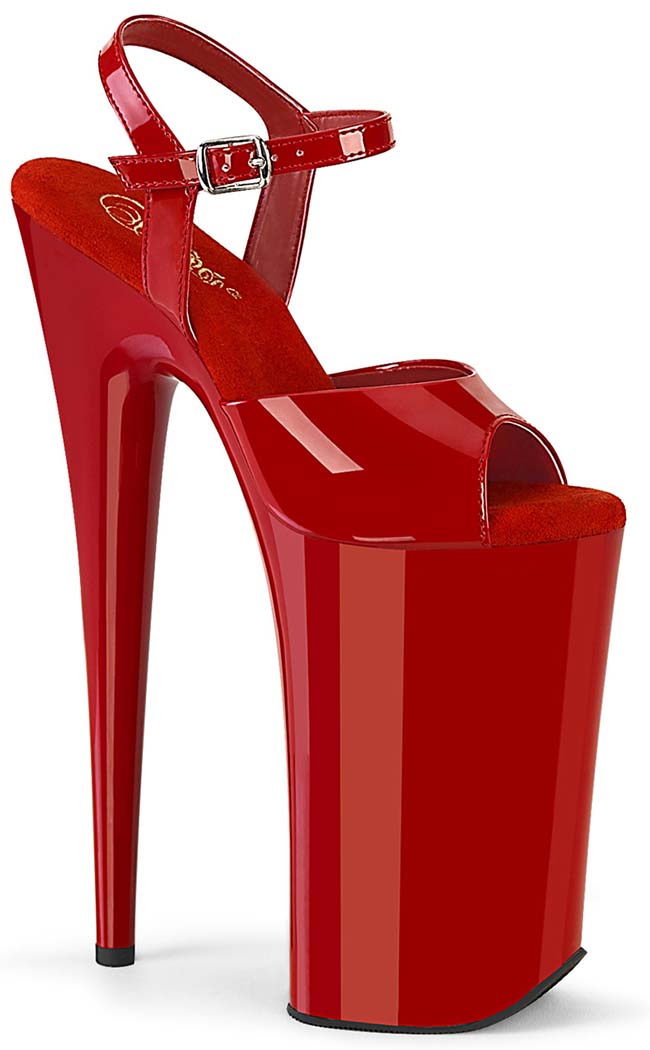 BEYOND-009 Red Patent EXXXTRA High 10" Heels-Pleaser-Tragic Beautiful