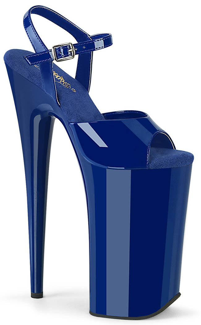 BEYOND-009 Royal Blue Patent EXXXTRA High 10" Heels-Pleaser-Tragic Beautiful