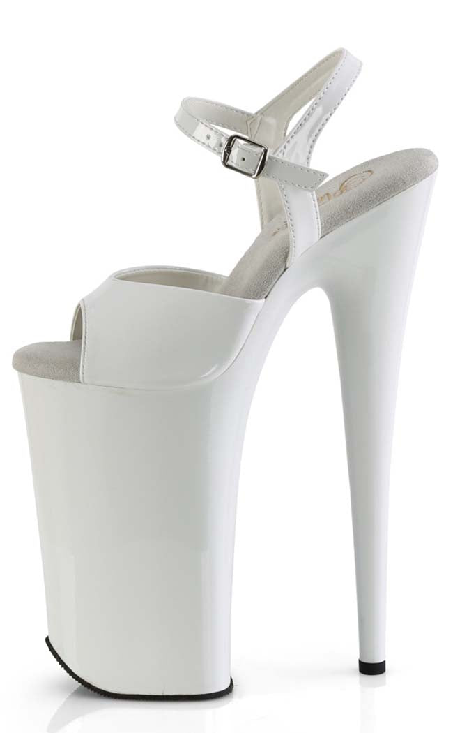 BEYOND-009 White Patent EXXXTRA High 10" Heels-Pleaser-Tragic Beautiful