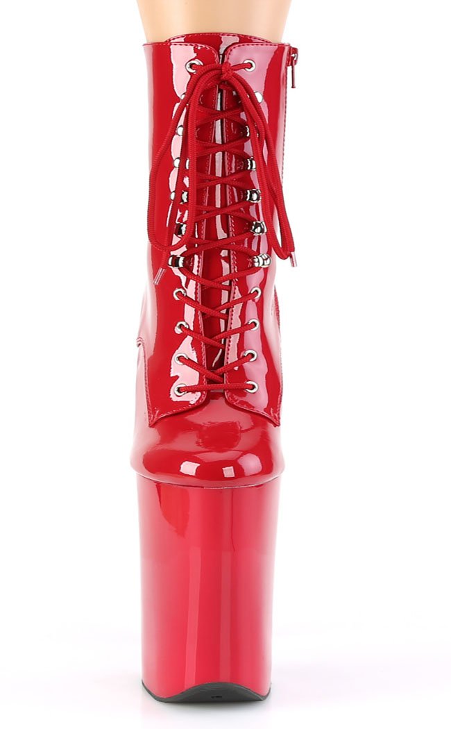 BEYOND-1020 Red Patent Ankle Boots-Pleaser-Tragic Beautiful