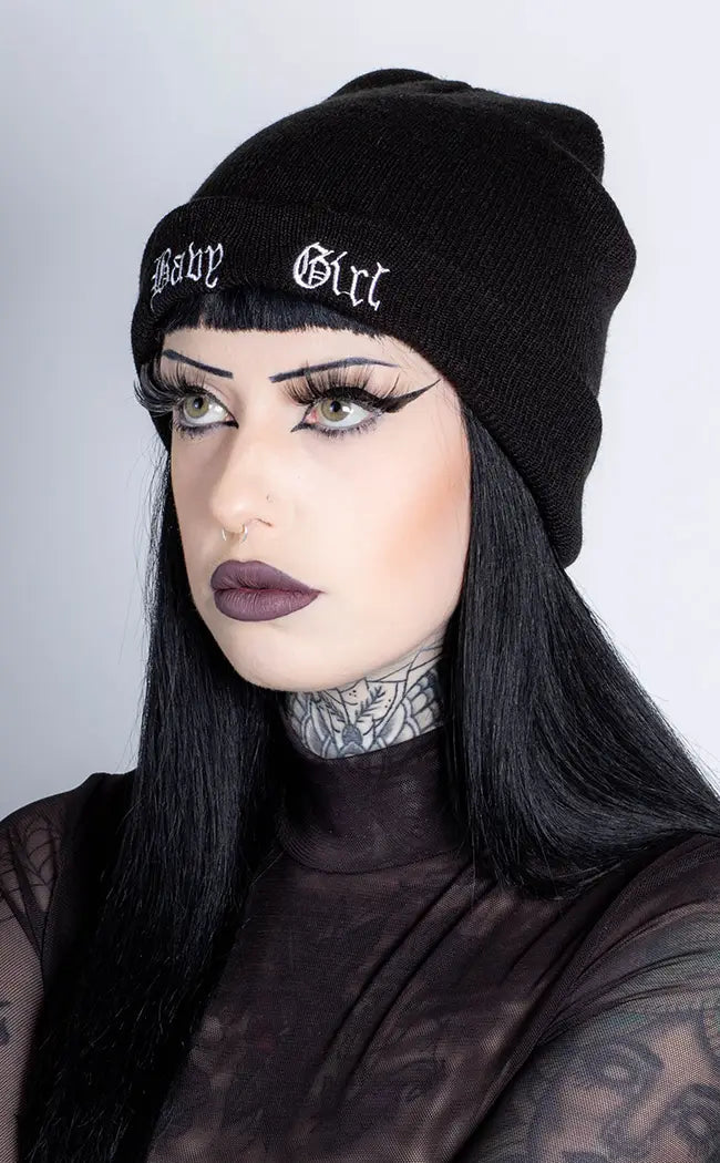 Babygirl Black Beanie-Cold Black Heart-Tragic Beautiful