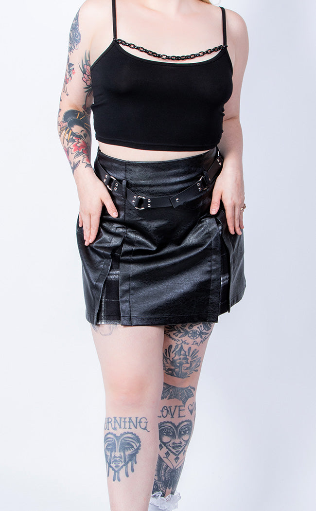 Battle Ready Pleated Skirt | Black-Punk Rave-Tragic Beautiful