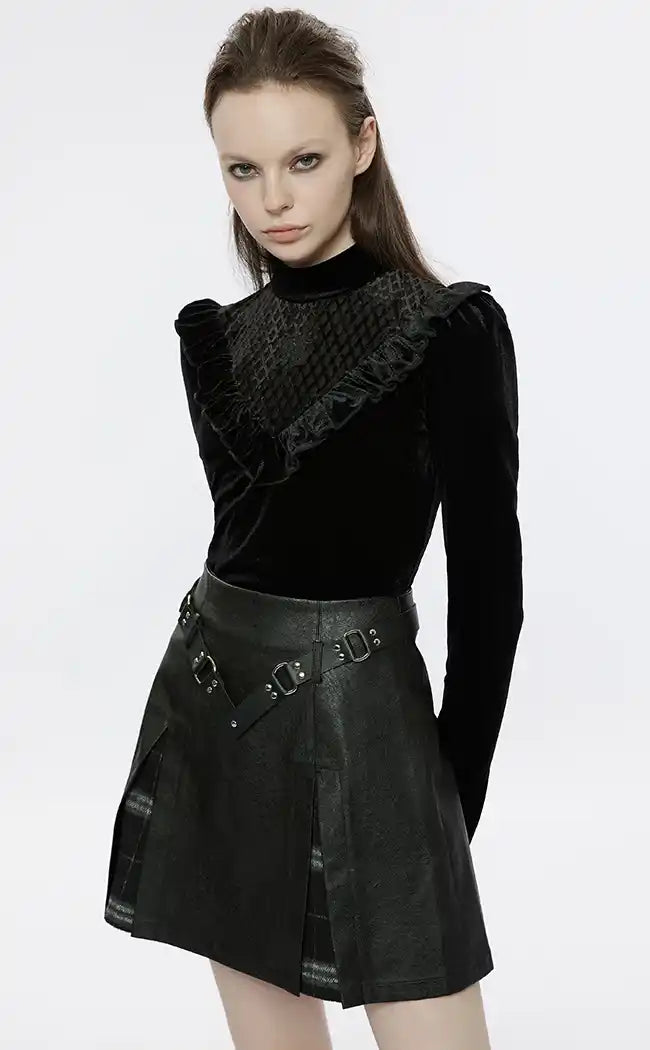 Battle Ready Pleated Skirt | Black-Punk Rave-Tragic Beautiful