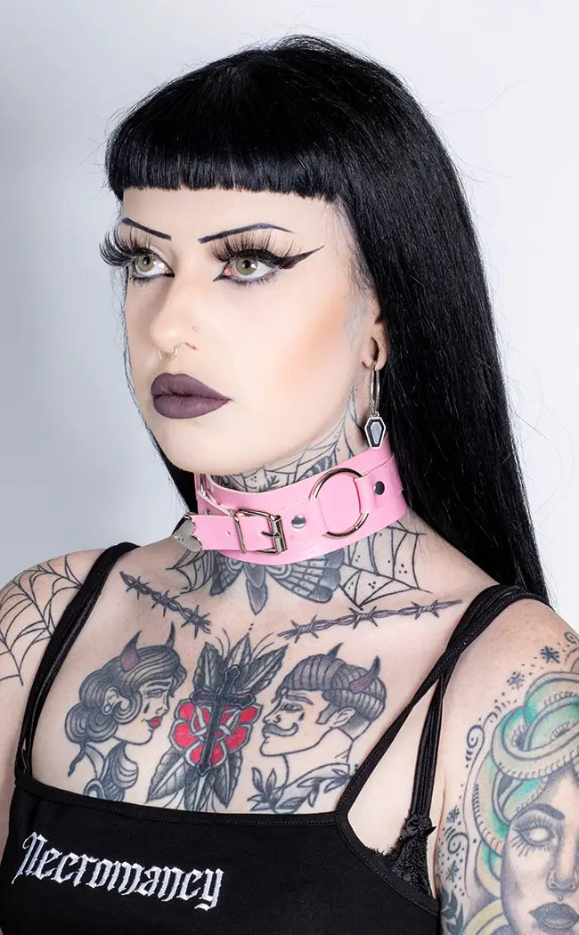 Belt It Out Choker | Pink-Cold Black Heart-Tragic Beautiful