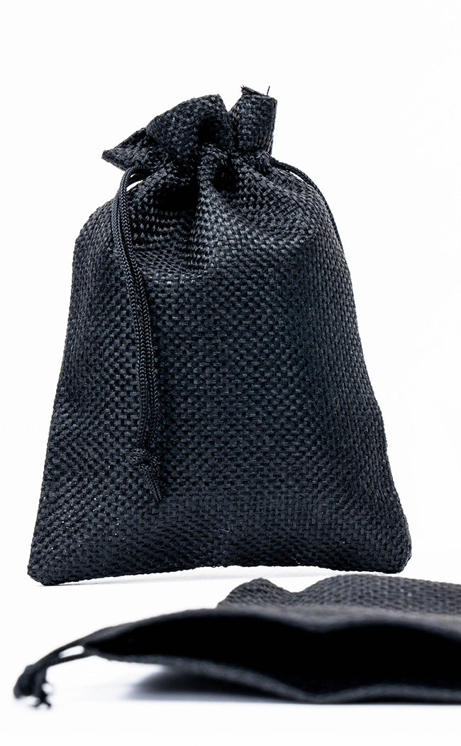 Black Empty Mojo / Spell Bag | Burlap Drawstring Bag-Mojo Bags-Tragic Beautiful