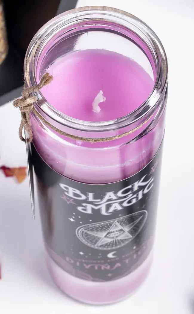 Black Magic Glass Candle | Divination | Lavender & Rosemary-Candle Magic-Tragic Beautiful