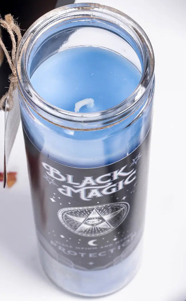 Black Magic Glass Candle | Protection | Black Opium & Myrrh-Candle Magic-Tragic Beautiful