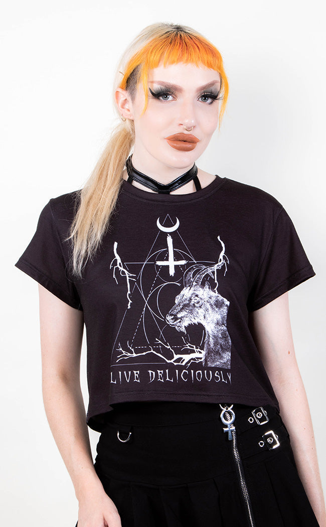 Black Phillip Crop Tee-Tragic Beautiful-Tragic Beautiful