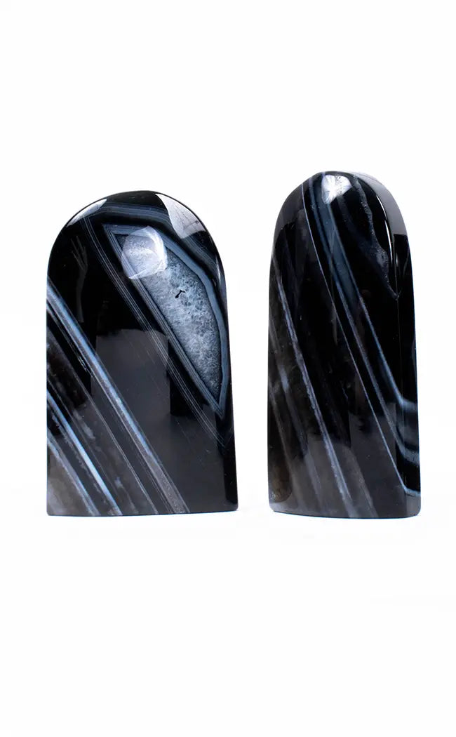 Black Striped Agate Tombstones-Crystals-Tragic Beautiful