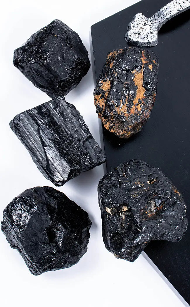 Black Tourmaline Raw Chunk-Crystals-Tragic Beautiful