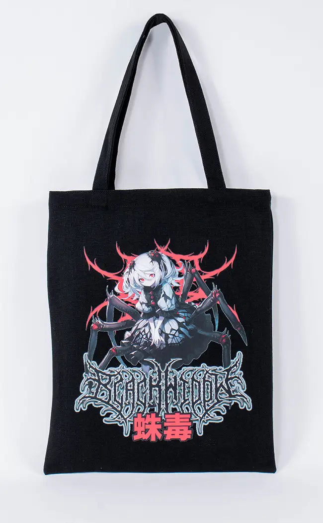 Black Widow Canvas Tote Bag-Tragic Beautiful-Tragic Beautiful