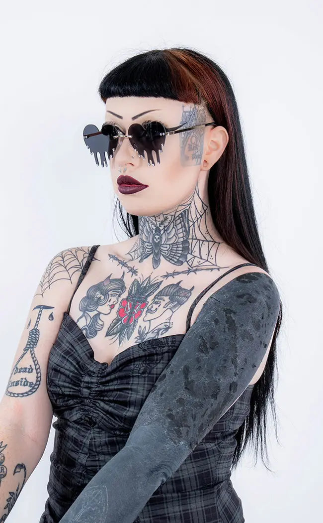 Bleeding Heart Sunglasses-Cold Black Heart-Tragic Beautiful