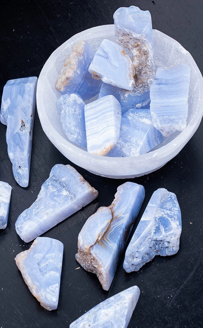 Blue Lace Agate Polished Roughs-Crystals-Tragic Beautiful