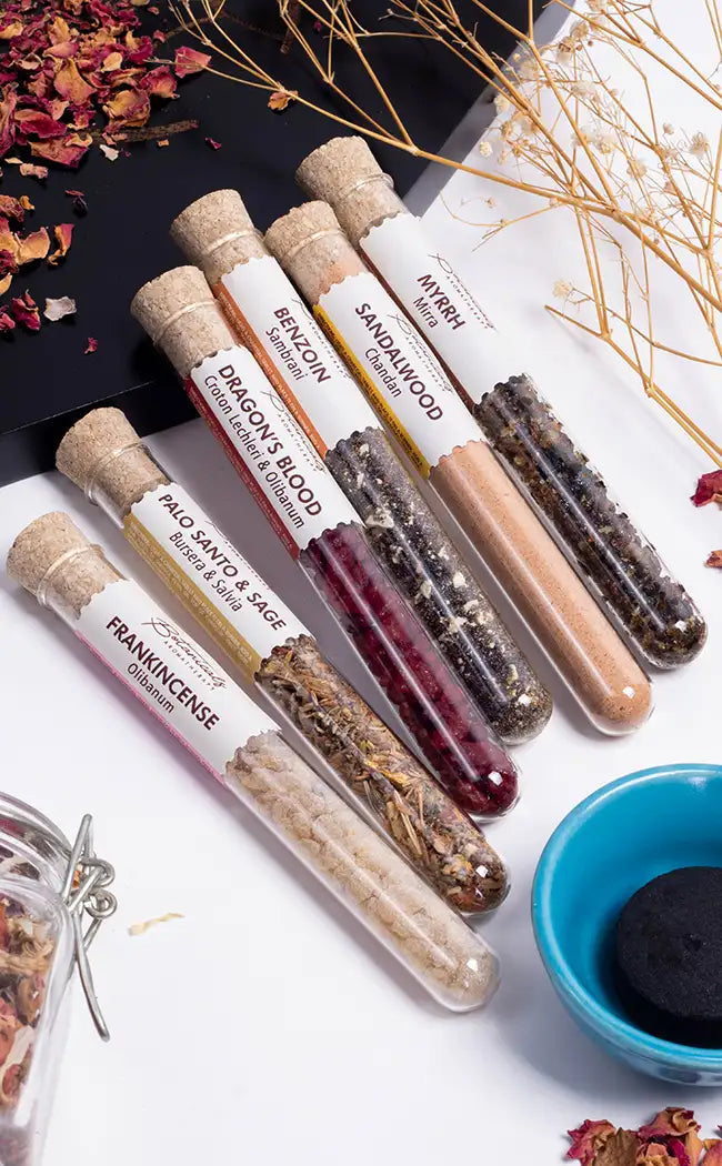 Botanical Resin Glass Tube | Dragon Blood-Witch Herbs-Tragic Beautiful