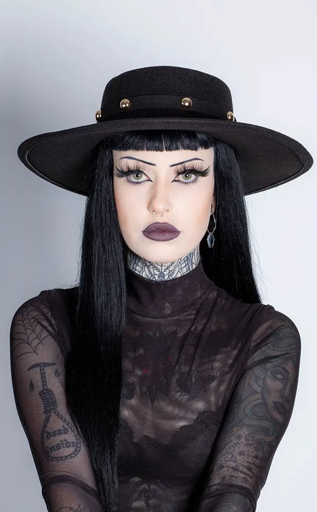 Wide Brim Hats Gothic Sun Hat Brimstone Boater Hat Gothic