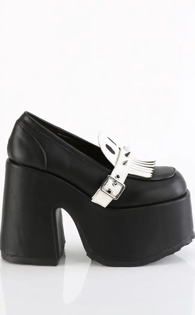 CAMEL-58 Black Vegan Platform Oxford Shoes-Demonia-Tragic Beautiful