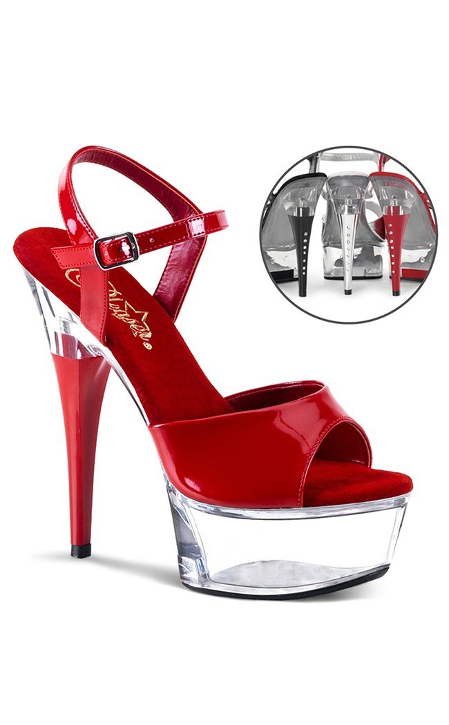 CAPTIVA-609 Red Pat/Clr Heels-Pleaser-Tragic Beautiful