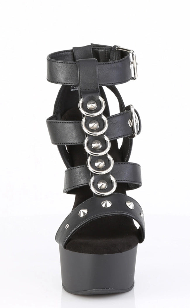 CAPTIVA-658 Black Vegan Leather Heels