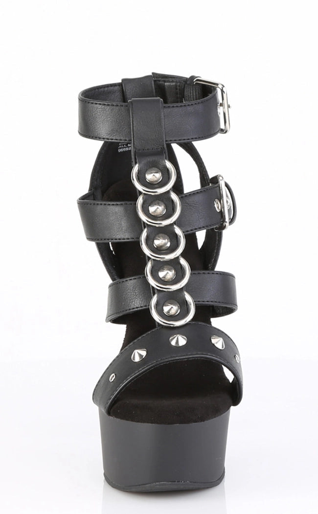 CAPTIVA-658 Black Vegan Leather Heels-Pleaser-Tragic Beautiful