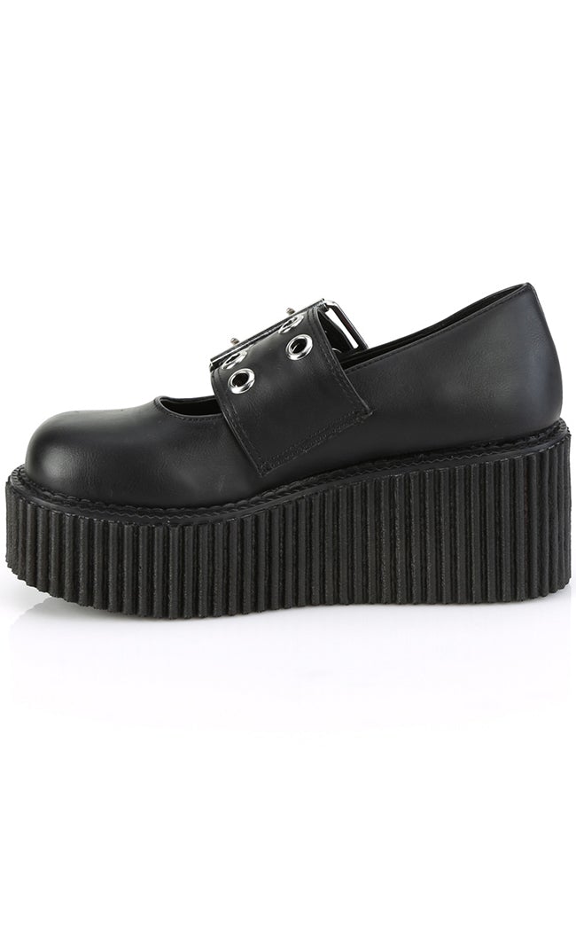 CREEPER-230 Black Vegan Mary Janes-Demonia-Tragic Beautiful