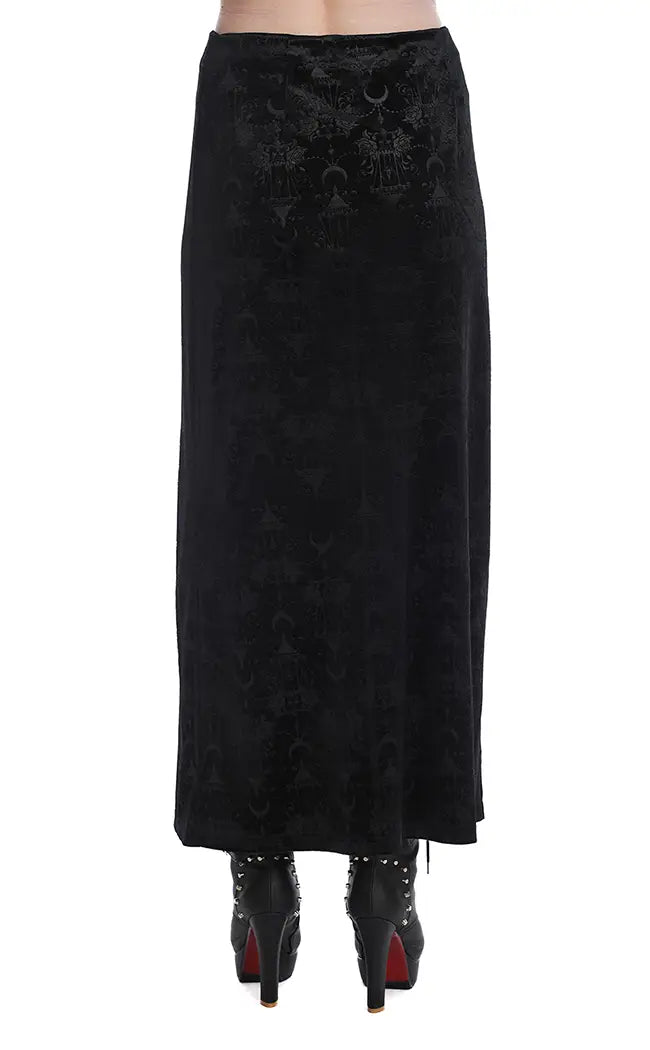 Chandelier Long Black Maxi Skirt-Banned Apparel-Tragic Beautiful