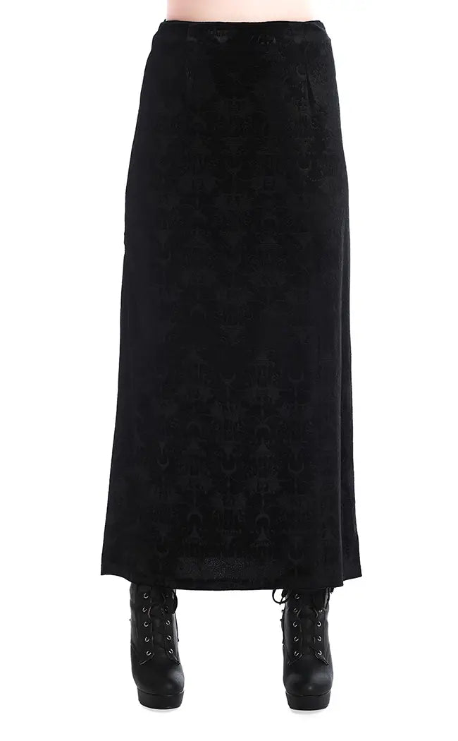 Chandelier Long Black Maxi Skirt-Banned Apparel-Tragic Beautiful