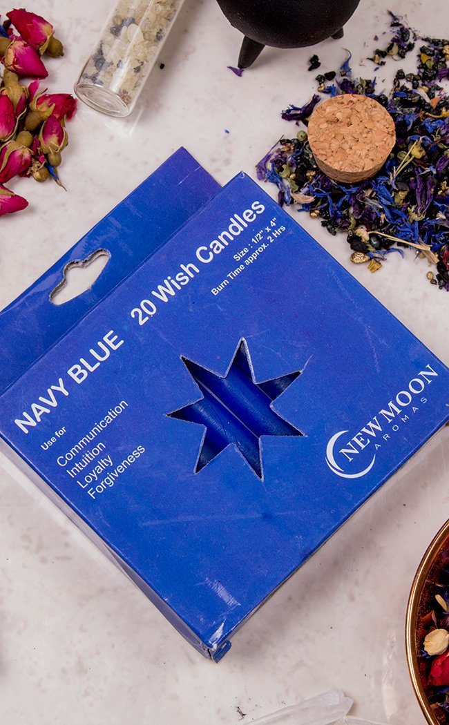 Chime Spell Candles 20 Pack - Navy Blue-Candles-Tragic Beautiful
