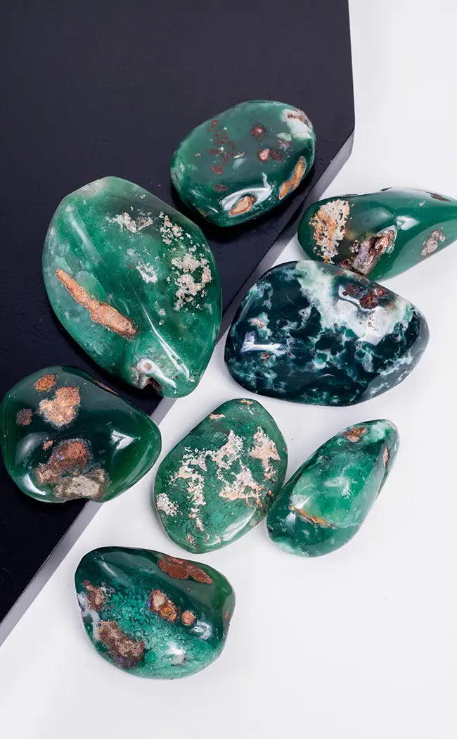 Chrome Chrysoprase | Mtorolite Polished Freeforms | Rare-Crystals-Tragic Beautiful
