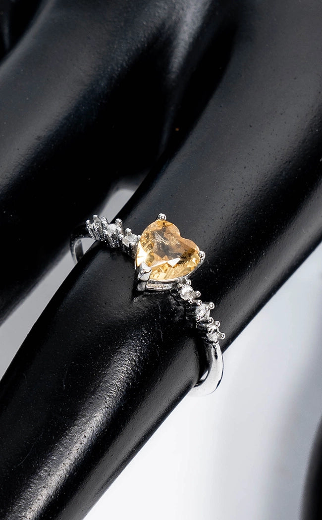 Citrine Heart Ring