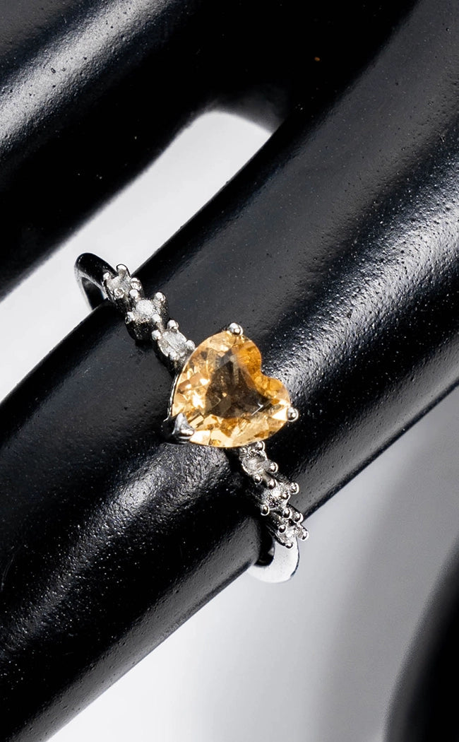 Citrine Heart Ring