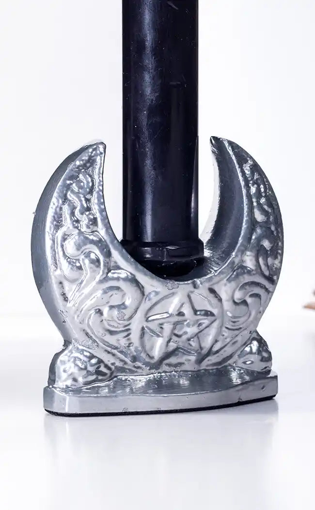 Crescent Moon Candle Holder | Silver-Candles-Tragic Beautiful