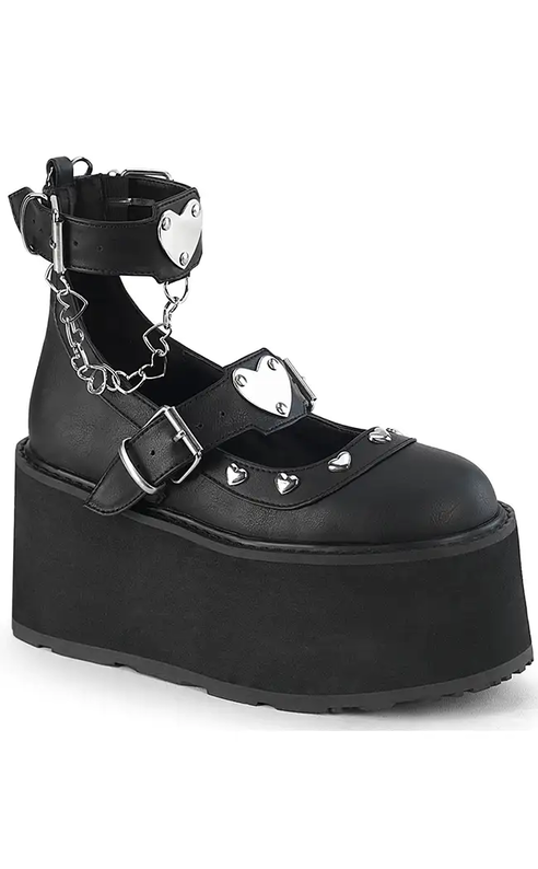 DAMNED-56 Platform Vegan Leather Mary Janes-Demonia-Tragic Beautiful