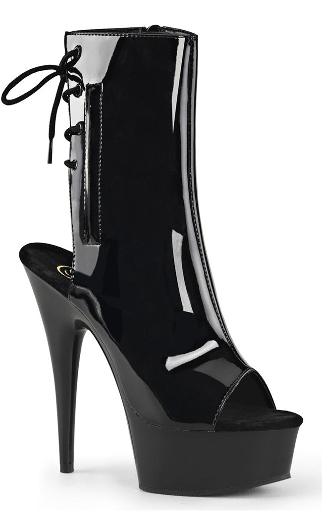 DELIGHT-1018 Black Ankle Boots-Pleaser-Tragic Beautiful