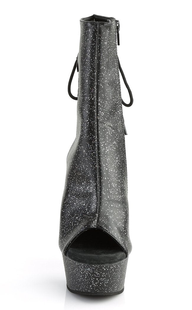 DELIGHT-1018MMG Black Faux Leather Ankle Boots-Pleaser-Tragic Beautiful